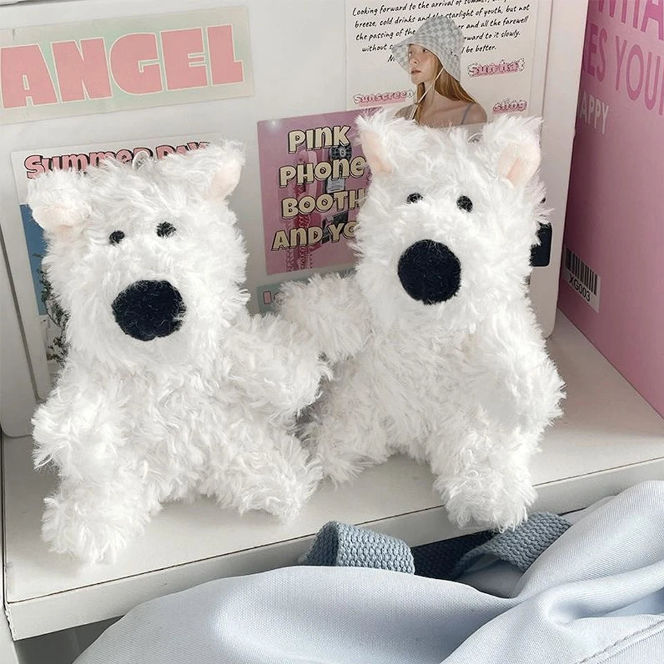 ZAKOL Cute West Highlands Plush Doll Keychain Puppy Cartoon kawaii Bag Pendant Couple Bag Charms Accessories Gift