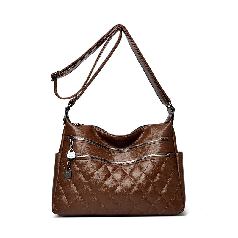High Quality Shoulder Bags for Women Quilted Soft Leather Crossbody Bag Large Capacity Versatile for Daily Commute Sac New 2026