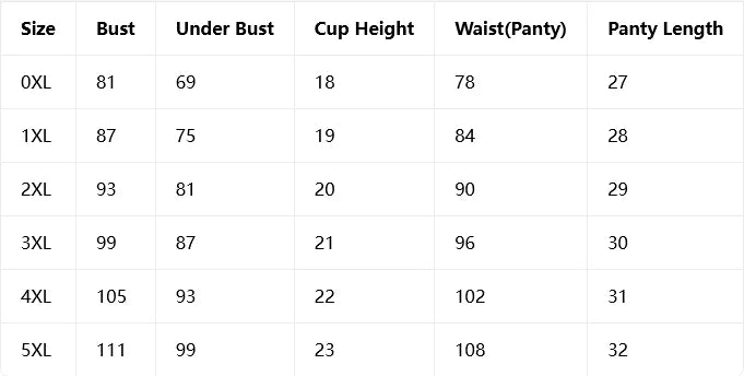 Plus Size Women's Underwear Set Thin Unpadded Push up Bra with Underwire Side Support Comfortable Basic Panties