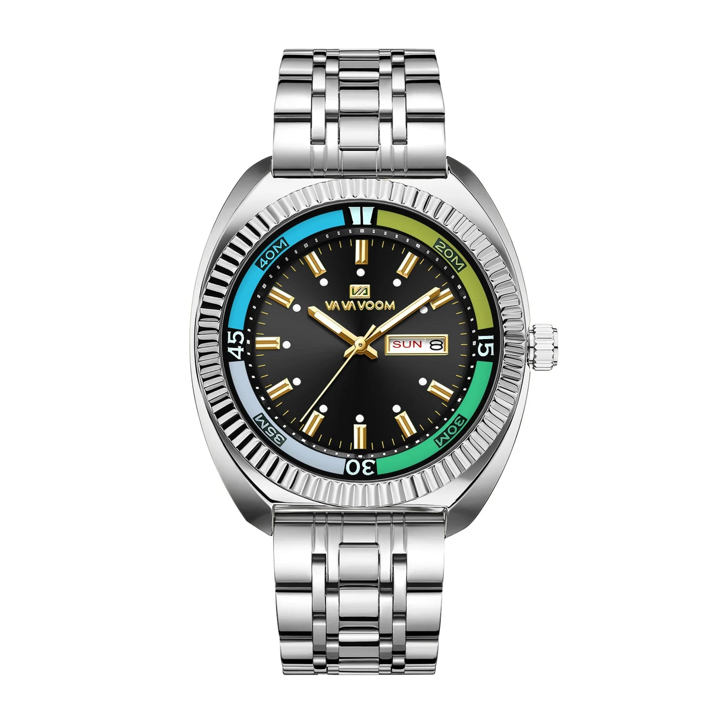 New Gear Men’s Gear Ring Stainless Steel Watch – Large Dial