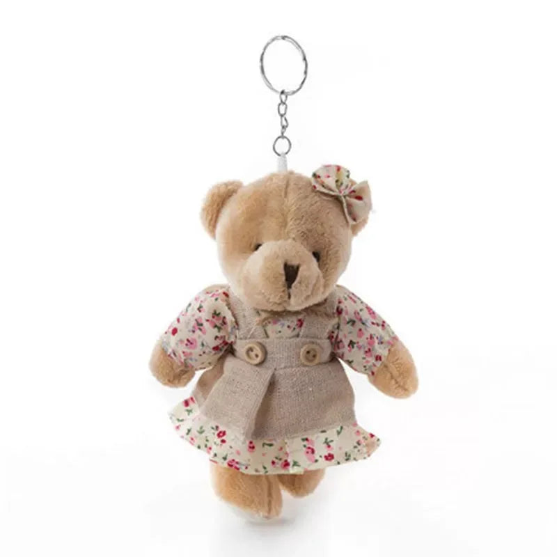 ZAKOL Cute Wear Clothes Bear Plush Toy Cartoon Rabbit Pendant Doll Keychain Backpack Car Bag Decoration Key Ring Girls Gift