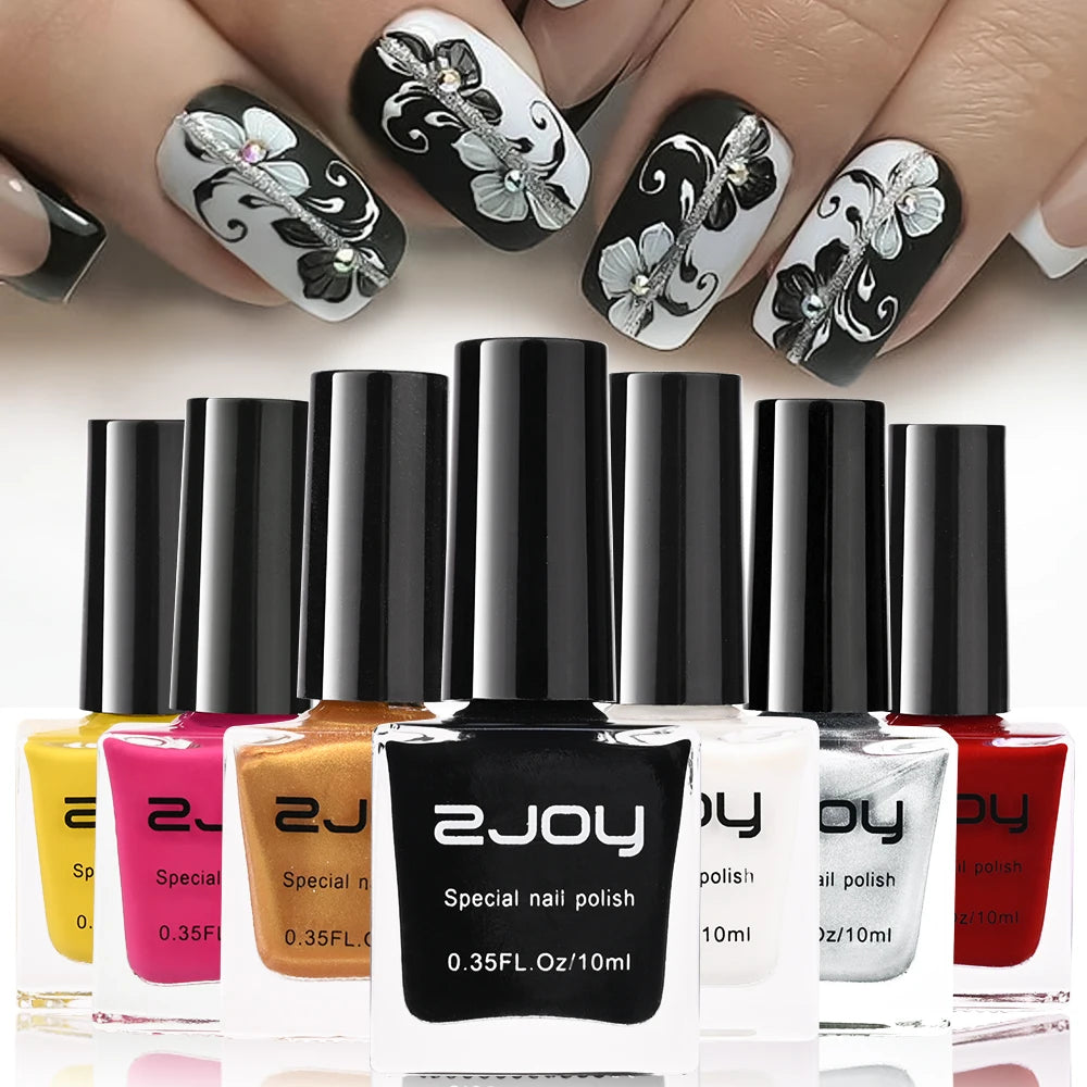 10ml Nail Printing Stamping Polish Painting Oil Black White Colorful Polish Nail Art Stamping Polish Varnish Lacquer Nail Gel