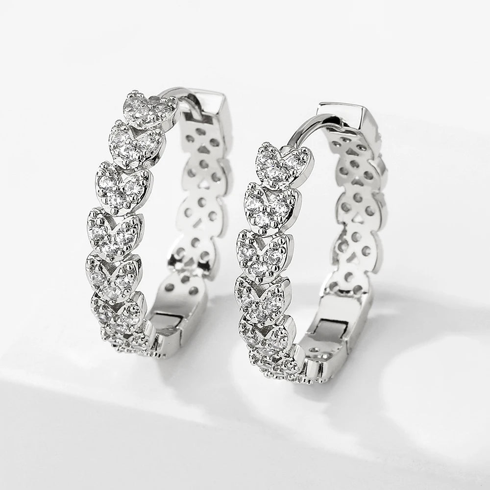 ZAKOL Elegant Micro Paved Zircon Big Hoop Earring for Women Luxury Bridal Wedding Engagement Party Jewelry