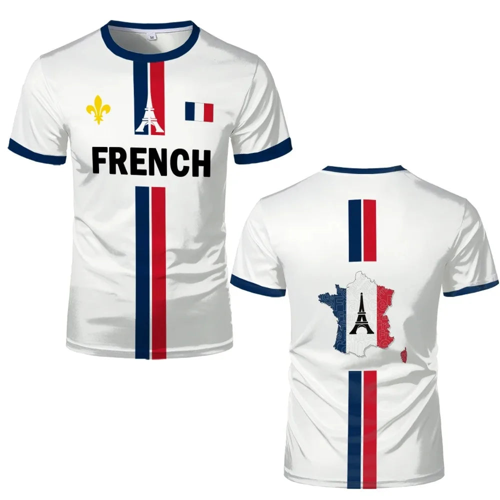 France Soccer Jersey Summer Sports Breathable Quick Dry Family Style for Kids Adults Outdoor Training Sports Fitness