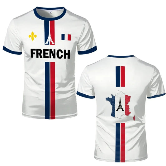 France Soccer Jersey Summer Sports Breathable Quick Dry Family Style for Kids Adults Outdoor Training Sports Fitness