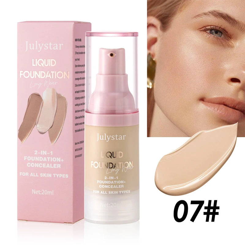 High Coverage Liquid Foundation Tint Oil Control Face Brighten Natural Concealer Waterproof BB Cream Makeup Korean Base Cosmetic