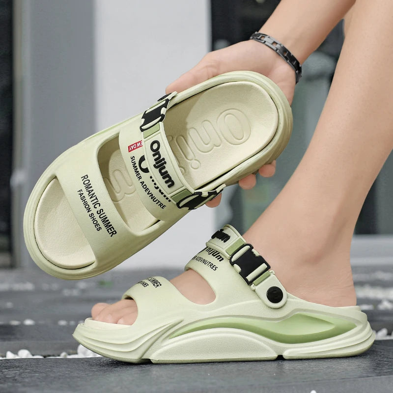 Men Summer Comfortable Beach Sandals Male Outdoor Flip Flops Thick Soft Clogs Casual Man Water Garden Shoes Women Beach Slippers