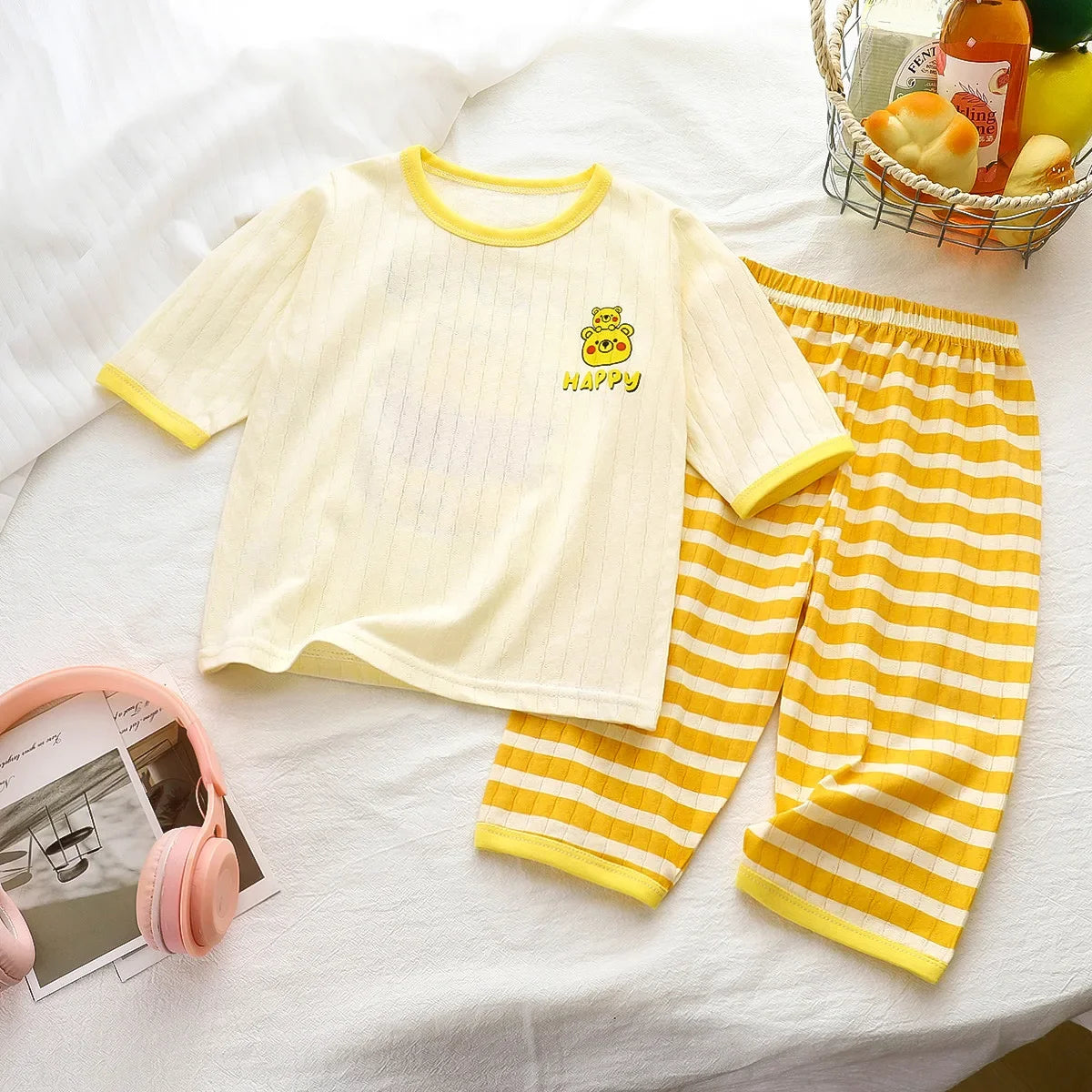 Kids Clothes Children's Set 100 Cotton Summer Pajamas Boys Girls