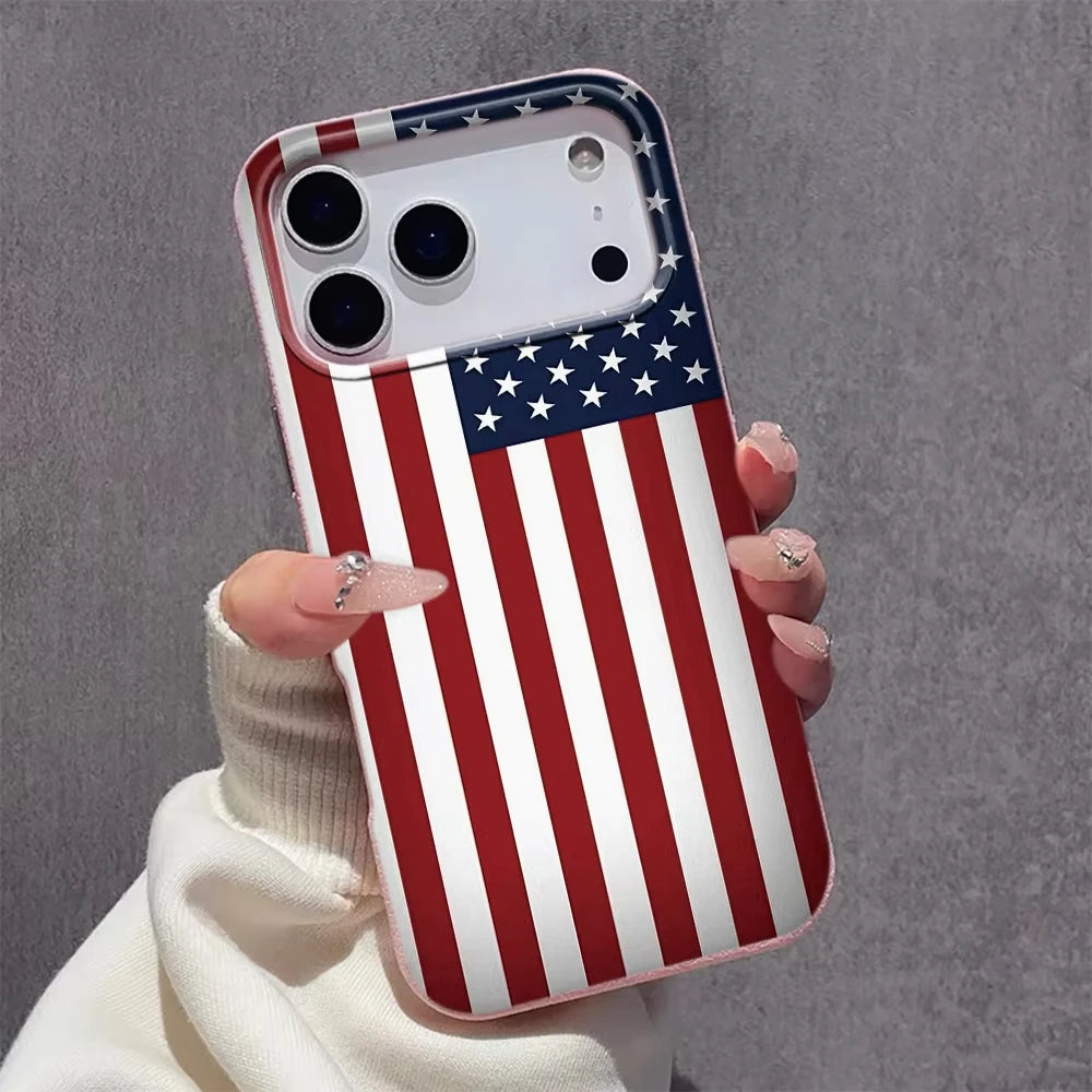 American Flag iPhone Case – Lychee Texture Soft Cover