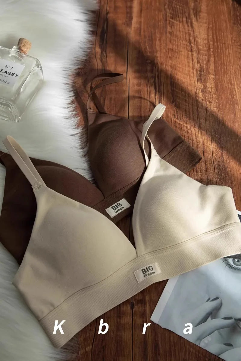 MOYISU Wholesale French Lady Triangle Cup Lingerie for Women No Underwire Comfort Anti-sag Small Bra Cover No Trace Summer Thin
