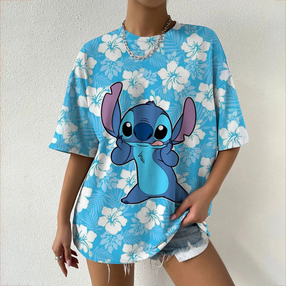 Stitch Oversized Cartoon T-Shirt – Casual Street Style