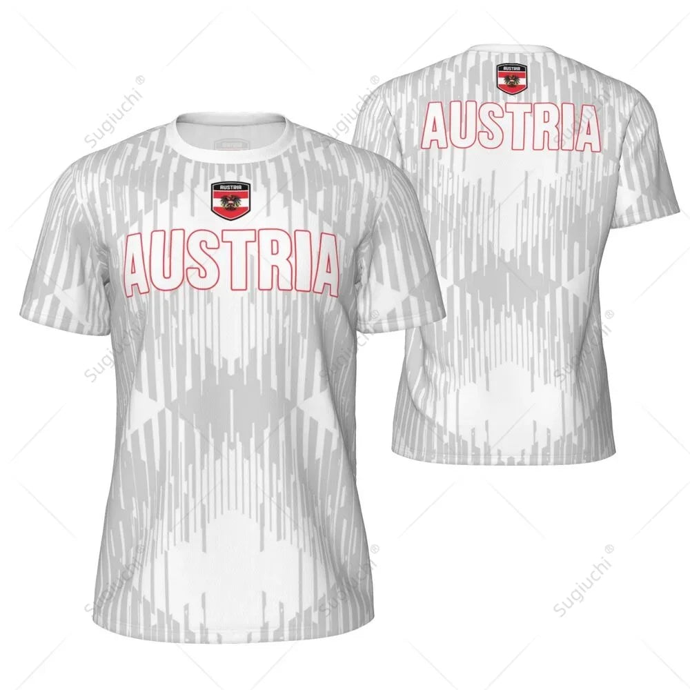 AUSTRIA Flag 3D Print Sports Quick-dry Breathable Men T-shirt Football Jersey Team Short-sleeve Parent-child Top Clothes Summer