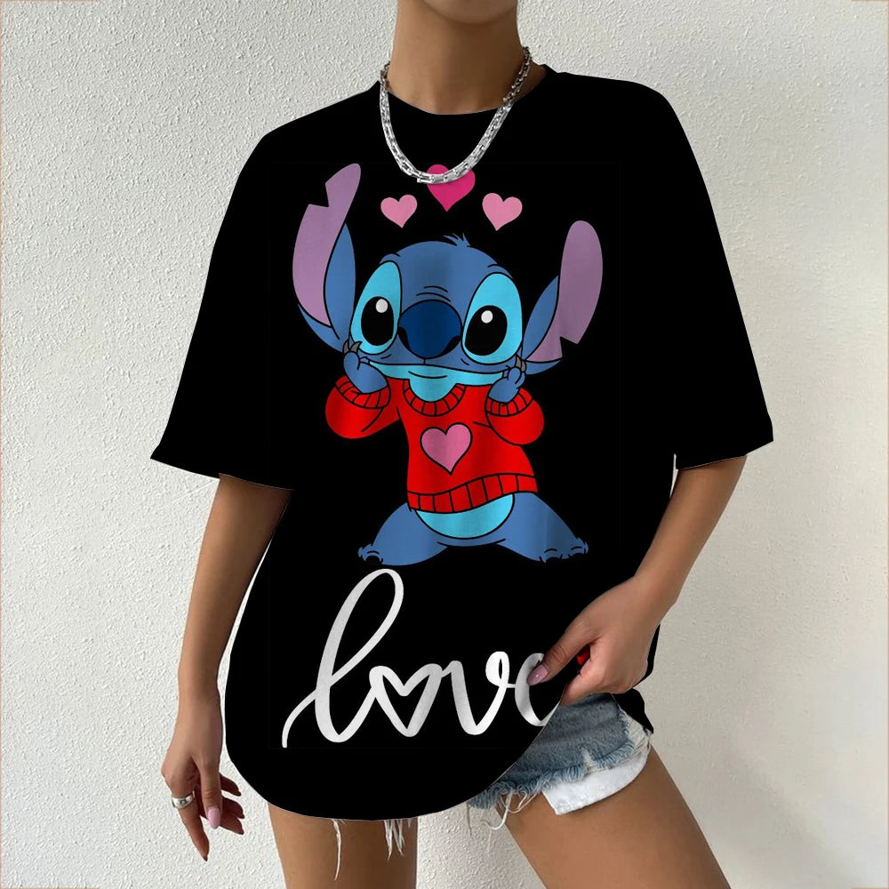 Stitch Oversized Cartoon T-Shirt – Casual Street Style