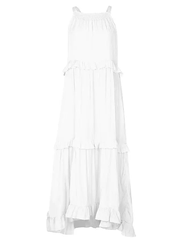 New Arrival Summer Vacation Halter Neck Long Dress – Backless Lace-Up Beach Style