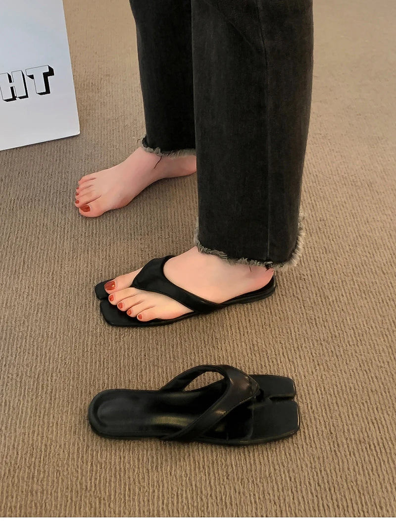 2025 Summer Women's Clip Toe Slippers Fashion Flats Slides Comfort Outdoor Beach Vacation Flip Flop