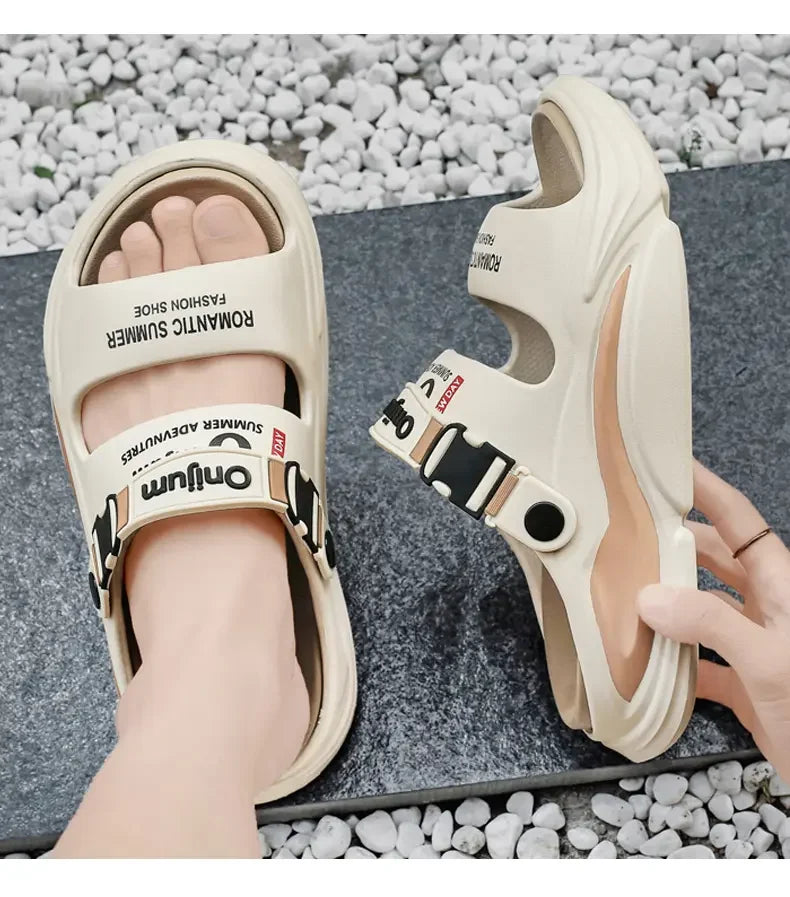 Men Summer Comfortable Beach Sandals Male Outdoor Flip Flops Thick Soft Clogs Casual Man Water Garden Shoes Women Beach Slippers