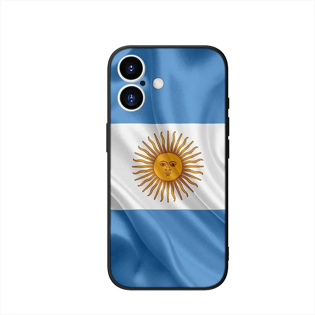 Argentina Flag Football iPhone Case - غطاء آيفون بتصميم علم الأرجنتين لكرة القدم