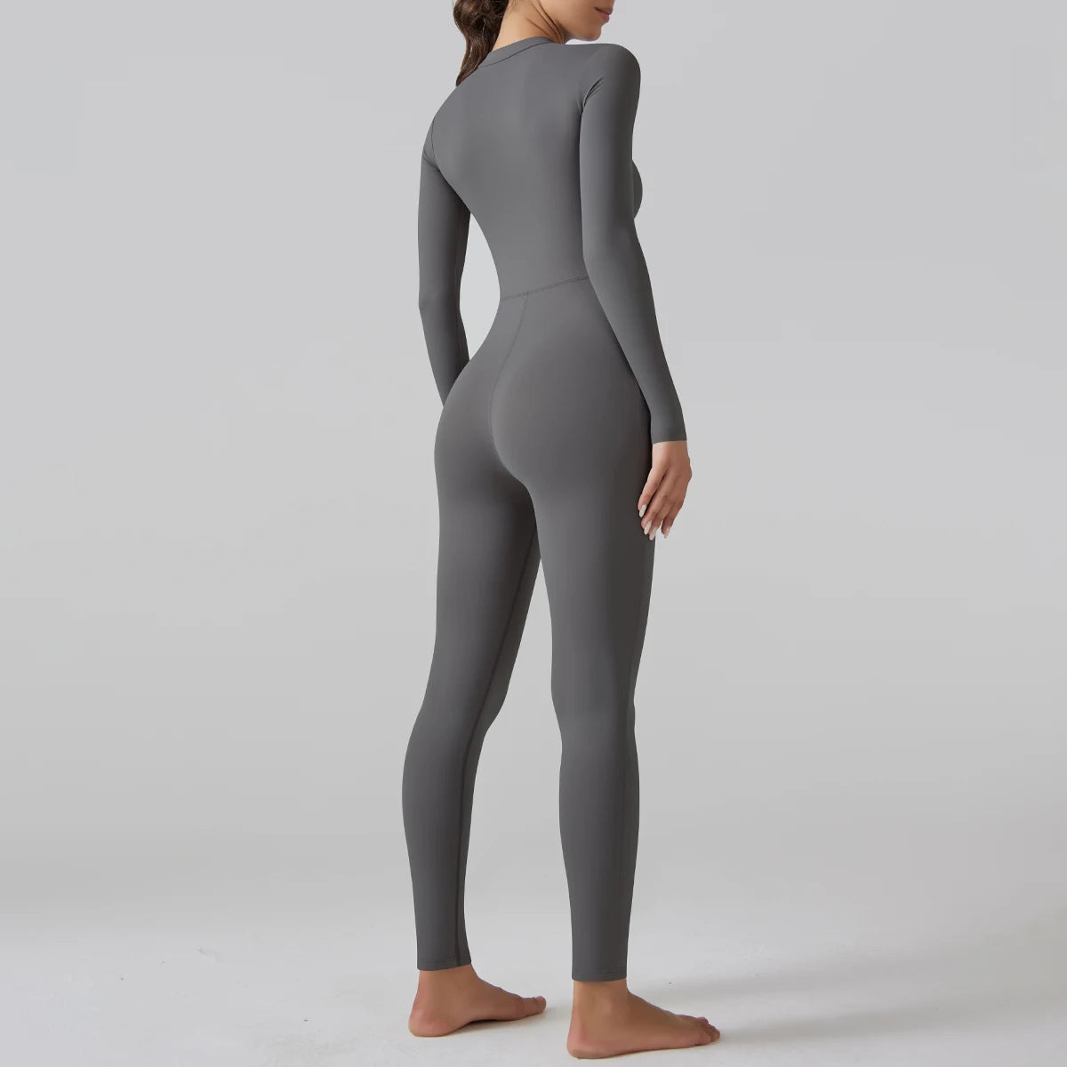 Yoga Set Women's Jumpsuits One-Piece Suit Leggings Zipper Long Sleeve Gym Push Up Workout Clothes Fitness Bodysuit Sportswear