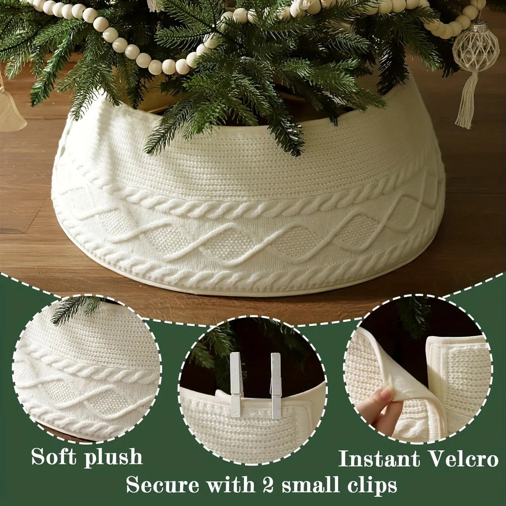 2026 New Christmas Knitted Tree Skirt, Christmas Knitted Tree Skirt, Christmas Decoration, Round Christmas Tree Skirt Base