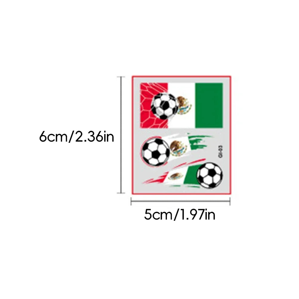 Soccer Fan National Flag Face Tattoo Stickers - ملصقات وشم مؤقتة بأعلام الدول لمشجعي كرة القدم