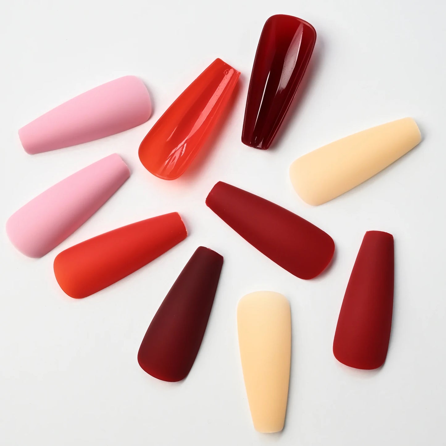 120Pcs Mixed Color Medium Square False Nails Acrylic Ballet Full Cover Fake Nail Tips For Women DIY Wearable Press on Nails