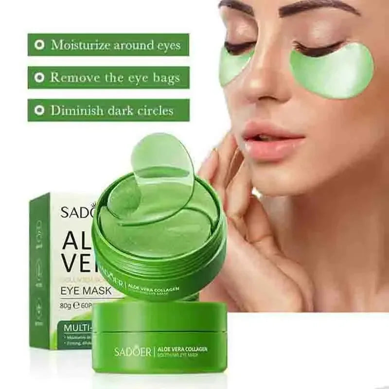 60pcs Aloe Vera Collagen Eye Mask Anti Dark Circles Eyes
