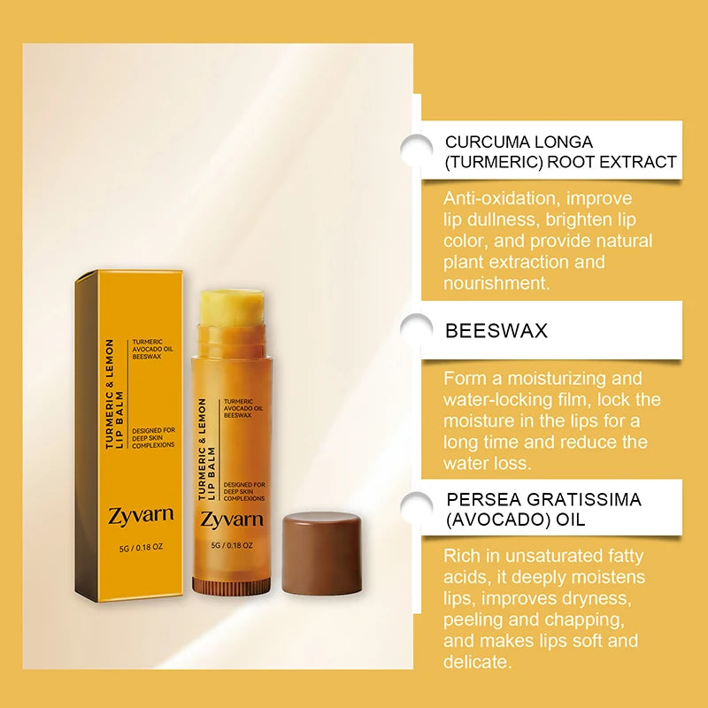 Turmeric Lemon Beeswax Lip Balm 5g Moisturize Lock In Moisture For Dryness Lips Gentle Repair Improve Dull Daily Lip Care
