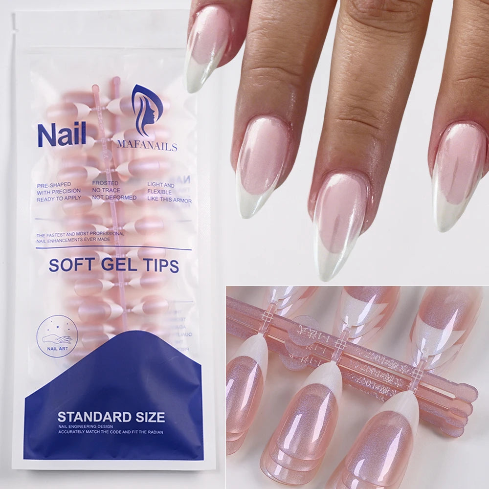 120Pcs Short Square French False Nails Acrylic Ballet Full Cover Fake Nail Tips Extension for Women Wearable Press on Nails