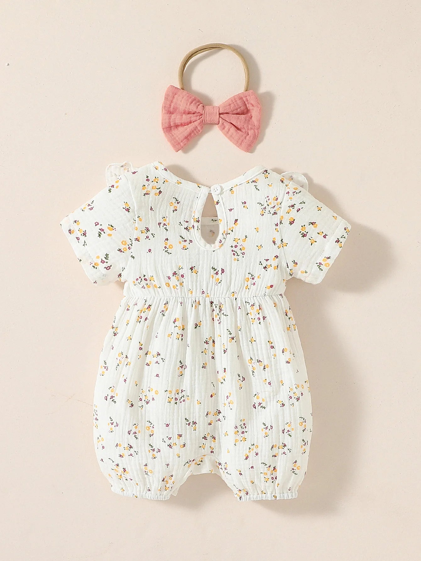 Baby Newborn-9M Short Sleeve Summer 2024 Girl's Print HEART
