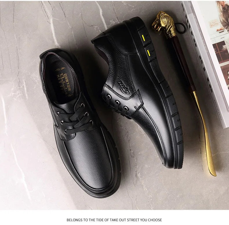 Hot Sale Men Genuine Leather Casual Shoes Soft Sole Walking Shoes Luxury Brand Middle-aged Old Man Dad Lightweight Loafers Shoes
