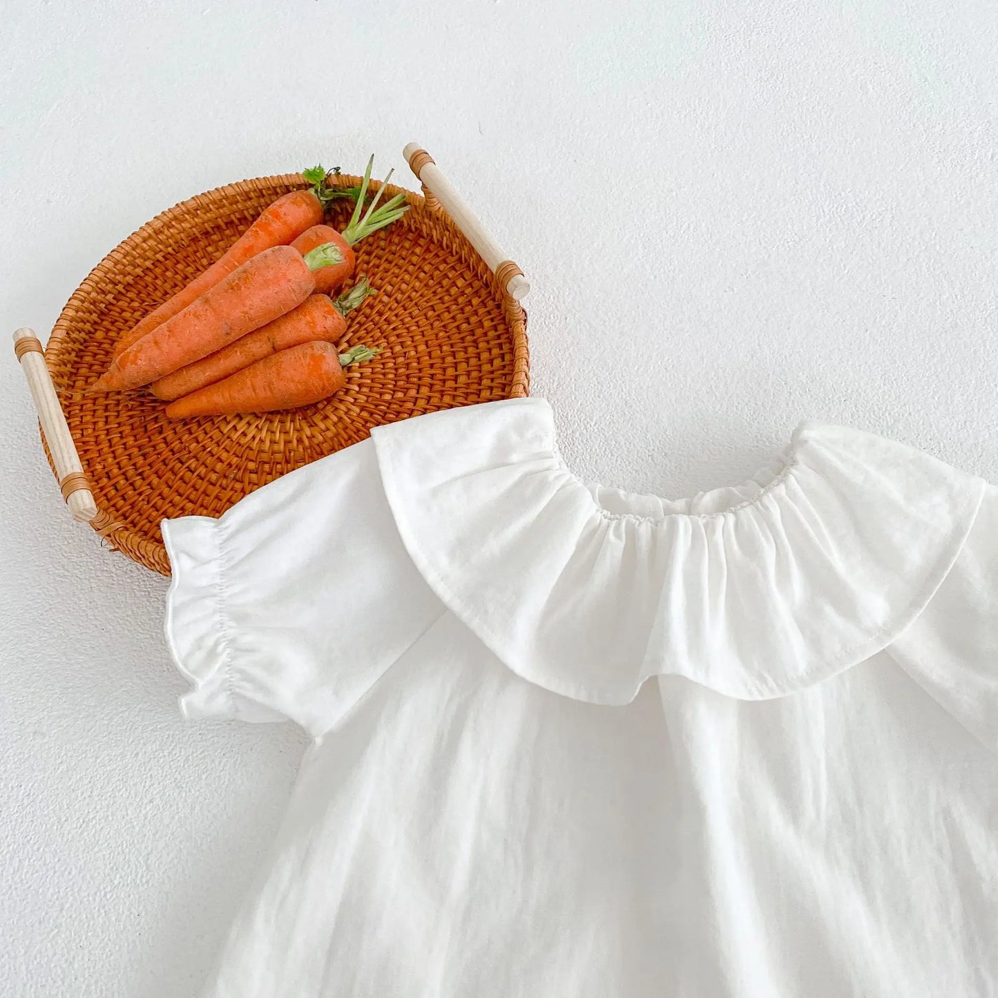 Baby T-Shirt, New Summer Trend For Boys And Girls, Versatile Ruffle Collar Short