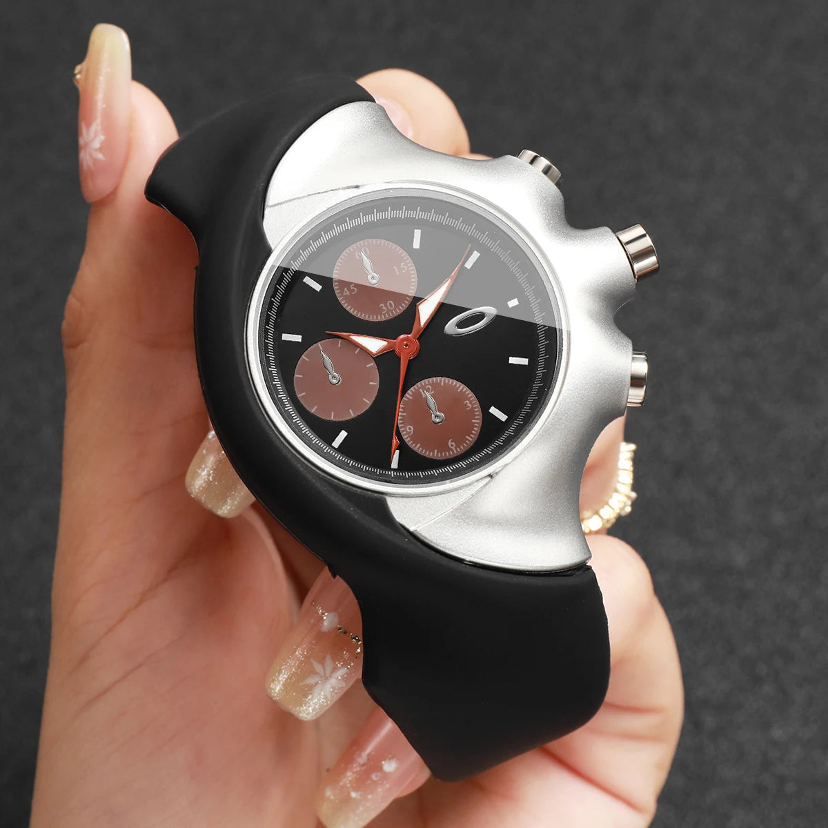 Fashion Sport Men Watch Big Dial Blue Dial Silicone Strap Quartz Wristwatch Casual Male Clock Relogio Masculino（Without Box）