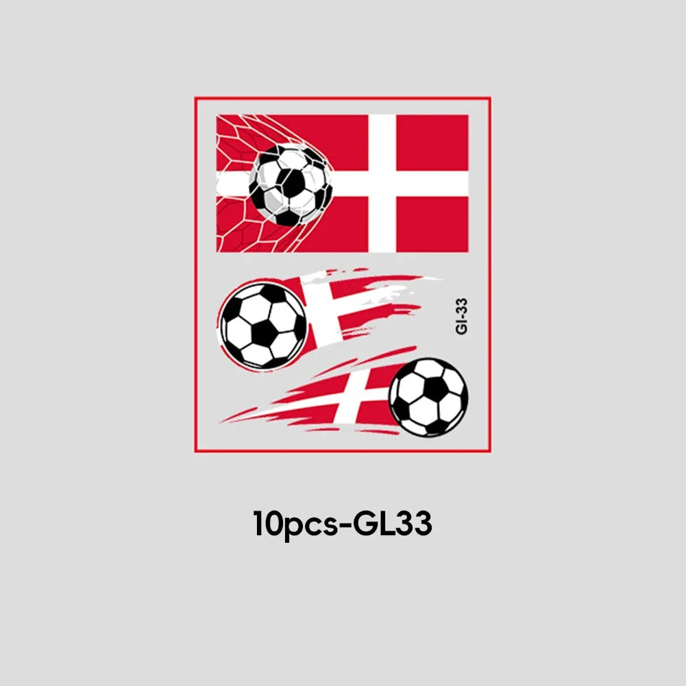 Soccer Fan National Flag Face Tattoo Stickers - ملصقات وشم مؤقتة بأعلام الدول لمشجعي كرة القدم