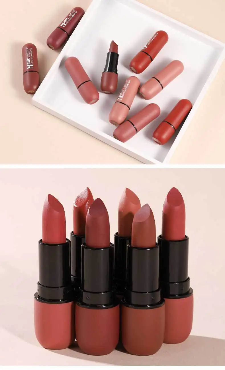 6 Colors Sexy Matte Lipstick Waterproof Long Lasting Color Rendering Non-stick Velvet Lips Liner Pencil Woman Makeup Cosmetics