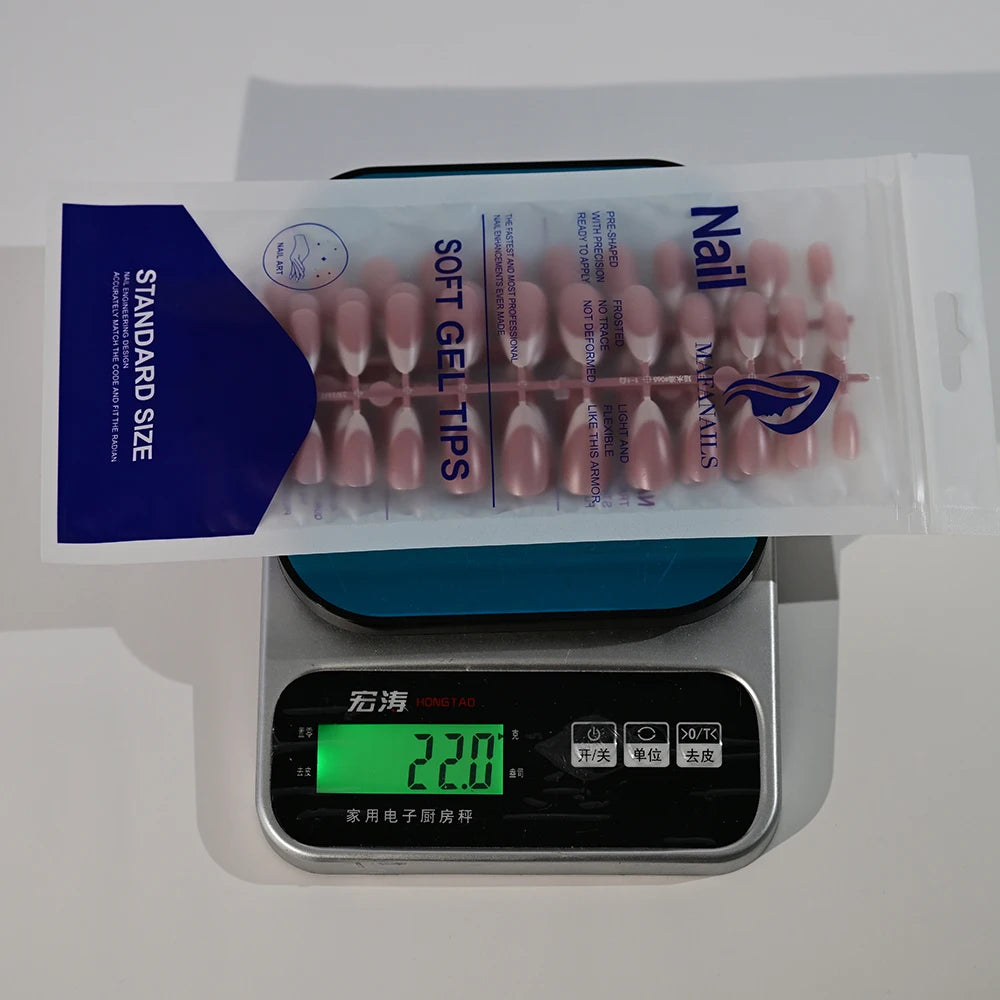 120Pcs Medium French Almond Press On Nails أظافر لاصقة فرنسية لوزية متوسطة – 120 قطعة