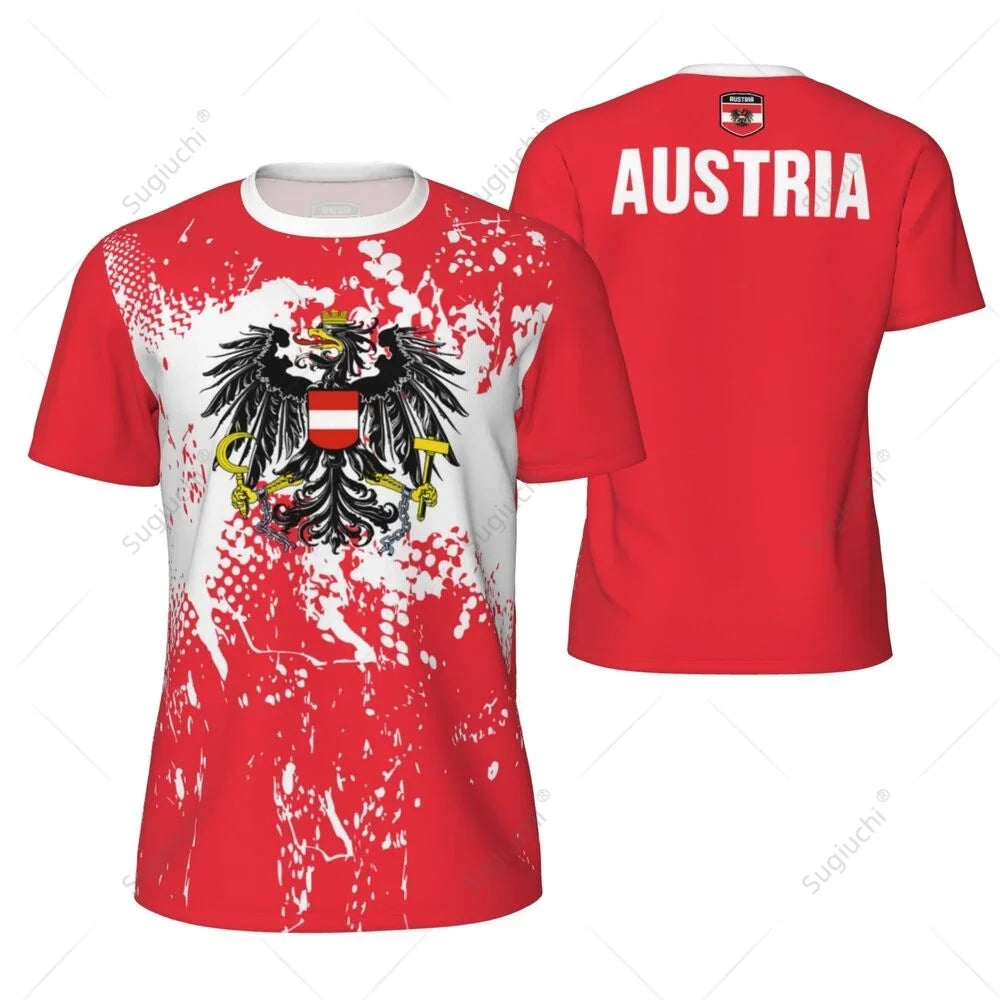 AUSTRIA Flag 3D Print Sports Quick-dry Breathable Men T-shirt Football Jersey Team Short-sleeve Parent-child Top Clothes Summer