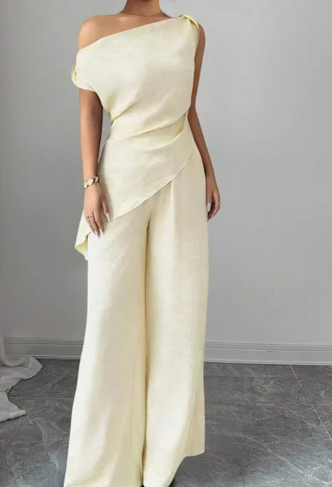 Elegant Wide Leg Pants Two-Piece Set