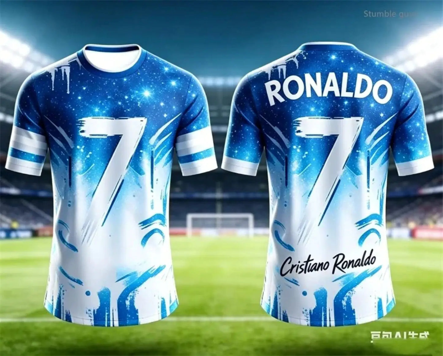 Men s Summer T Shirt Slim Fit Ronaldo Soccer Print Short Sleeve Casual Sporty Style Suitable for Family Adults Kids Training Tee