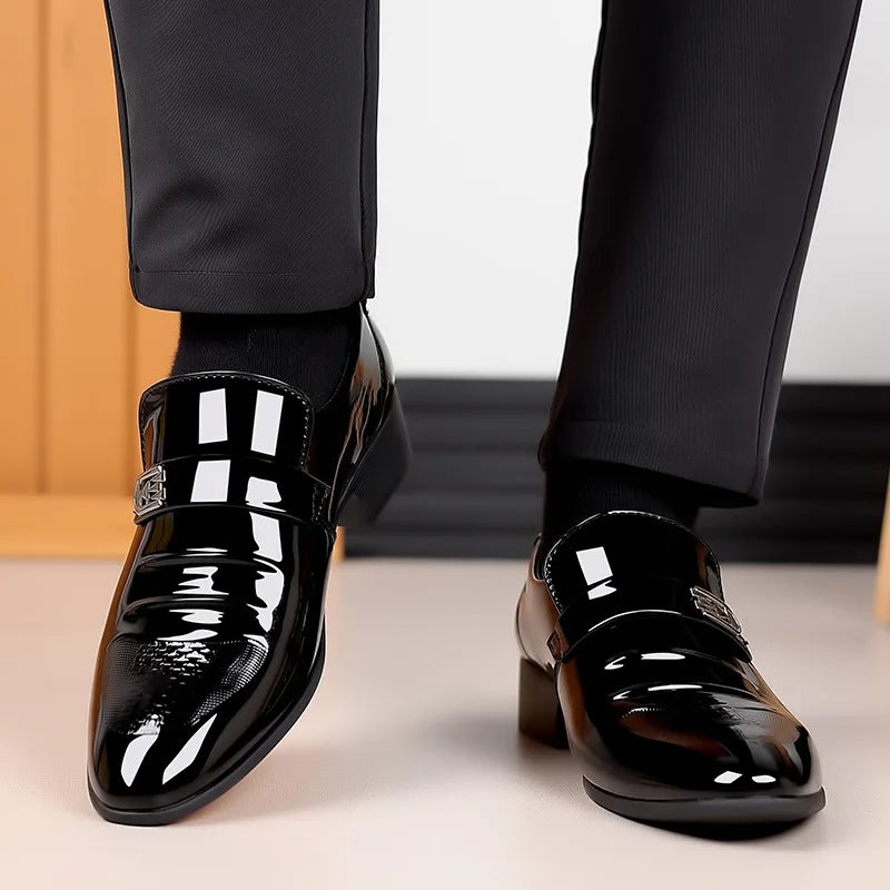Brand New Leather Shoes Men Casual Business Shoes Office Work Shoes Men Party Wedding Oxford Pointed Toe Loafers