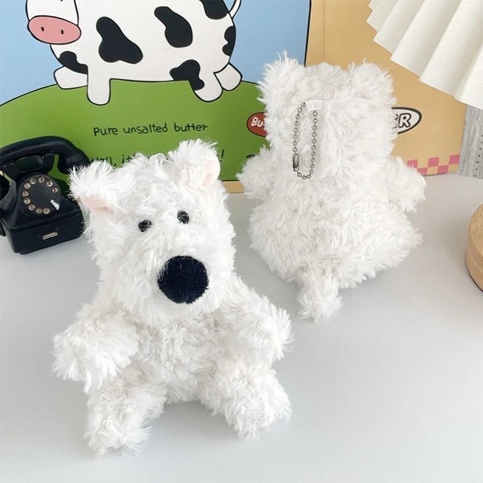 ZAKOL Cute West Highlands Plush Doll Keychain Puppy Cartoon kawaii Bag Pendant Couple Bag Charms Accessories Gift