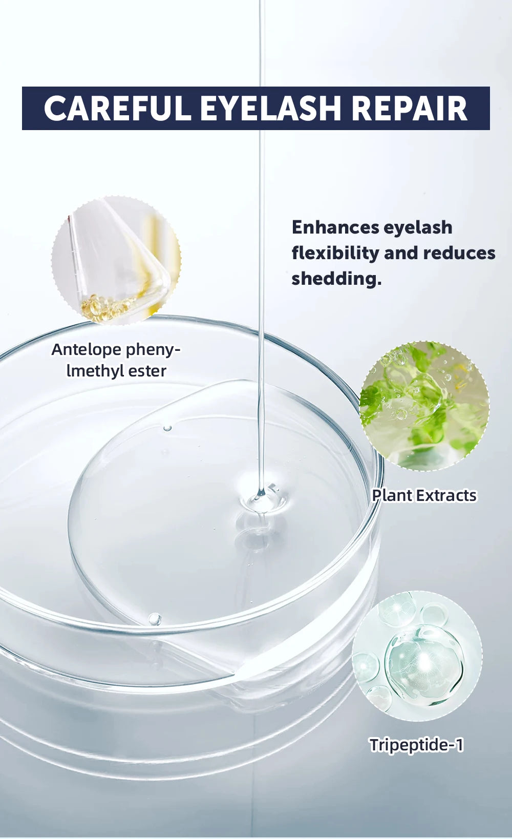 QIBEST Enhancer Eyelash Growth Serum Treatment Fast Eyelash Growth Powerful Lift Lengthening Thicker Lashes Product Eyes Makeup