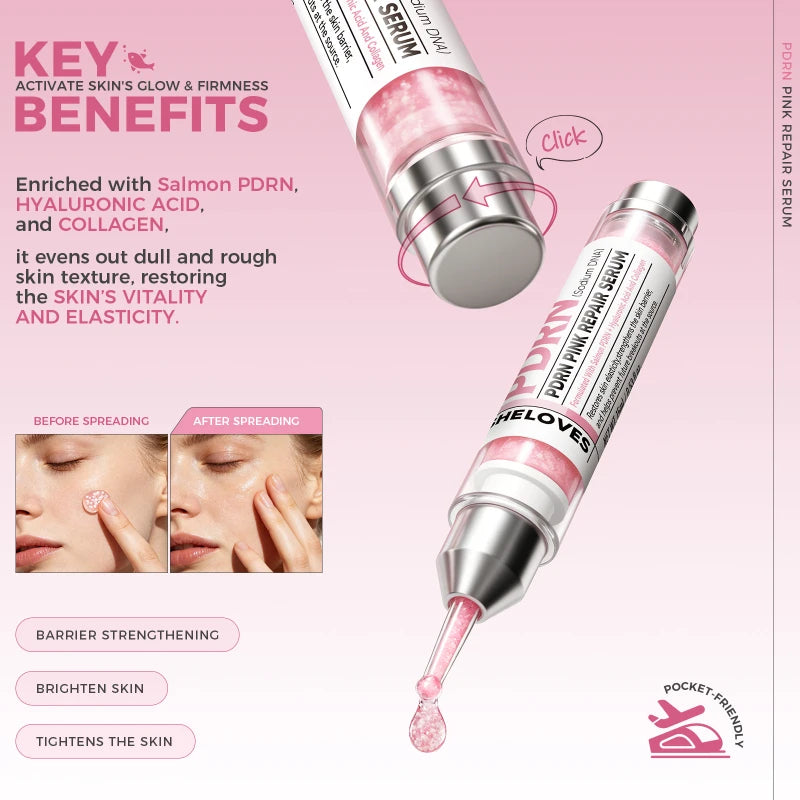 PDRN Salmon Repairing Serum 50ml Hyaluronic Acid Collagen Lifting Firming Hydrating Essence Portable Skin Barrier Care Serum