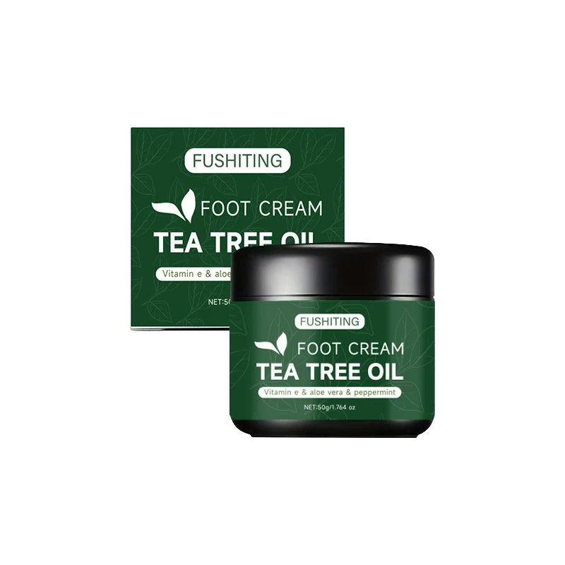 Moisturizing Tea Tree Oil Foot Cream 50g For Dry Heels Elbow And Hands Aloe Vera Vitamin E Gentle Soothing Nourishing Skin