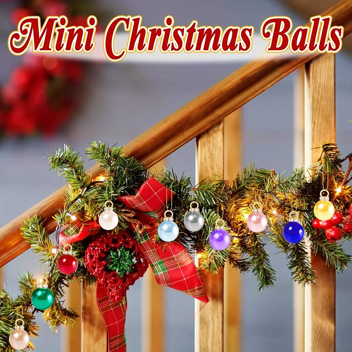 120 Pack Christmas Pearl Ornaments 12mm Faux Bead Pendants With Rhinestone For DIY Tree Garland Wreath Jewelry Decor