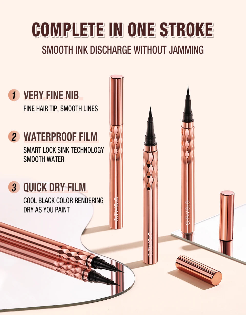 O.TWO.O Black Slim Line Eyeliner Pencil Easy To Draw Waterproof Eye Liner Pen Long Lasting Quick Dry Liquid Eyeliners