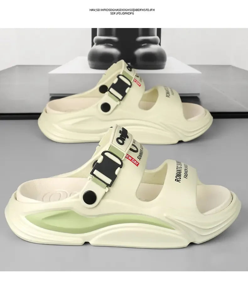 Men Summer Comfortable Beach Sandals Male Outdoor Flip Flops Thick Soft Clogs Casual Man Water Garden Shoes Women Beach Slippers