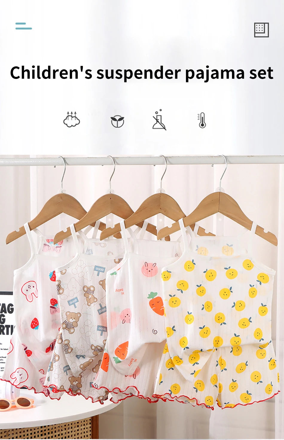 2025 Girl Ruffles Sleepwear Clothing Set Kids Summer Tank Tops Shorts 2 Piece Pajamas