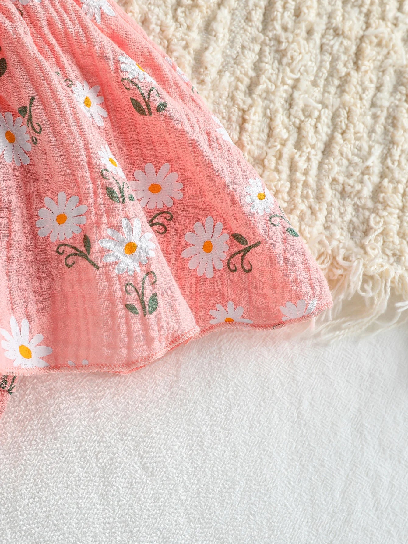 2Pcs Summer Newborn Soft  Cotton Pink Baby Girls Rompers Dress