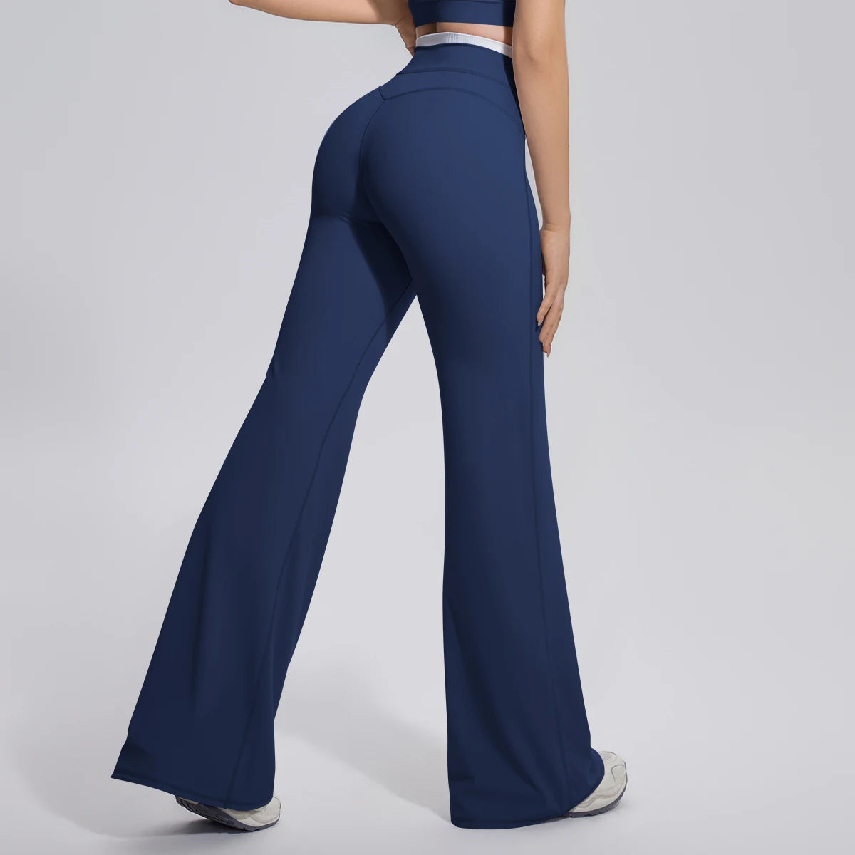 Rooftrellen Summer Woman Loose Breathable Yoga Wide Leg Pants Gym Running Quick Drying Yoga Pants High Stretch Bell-bottoms