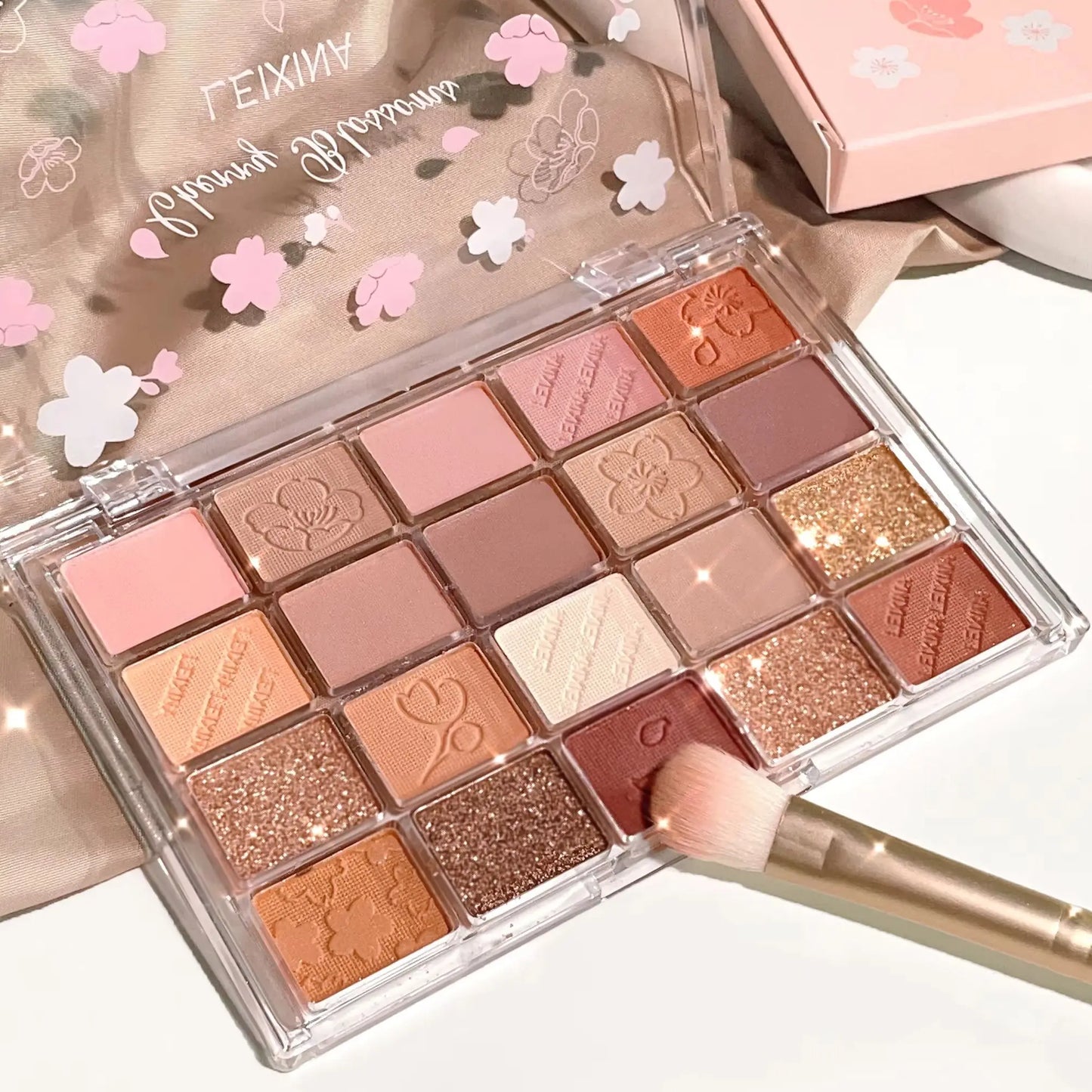 20 color eyeshadow tray, matte shimmer high pigment makeup, multi-color brown tone long-lasting daily wear eyeshadow, suitable f